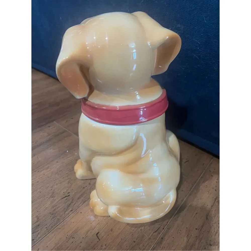 CKRO Puppy Dog Ceramic Merry Christmas or Welcome Sign Cookie Jar